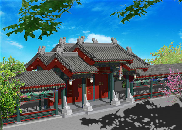 垂花门效果图